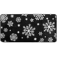 Qilmy Indoor Doormat Floormat Non Slip Door Rug Washable Floor Mats for Christmas Winter Home Kitchen Bedroom Outdoor 39 x 20 Inch, Black Snowflake