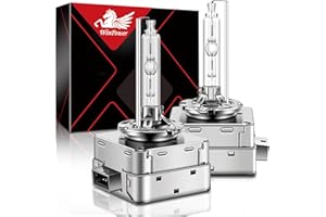 WinPower D1S Xenon HID Headlight Bulb, 6000K Cool White 35W Metal Stents Base High Low Beam Replacement Lights, Pack of 2