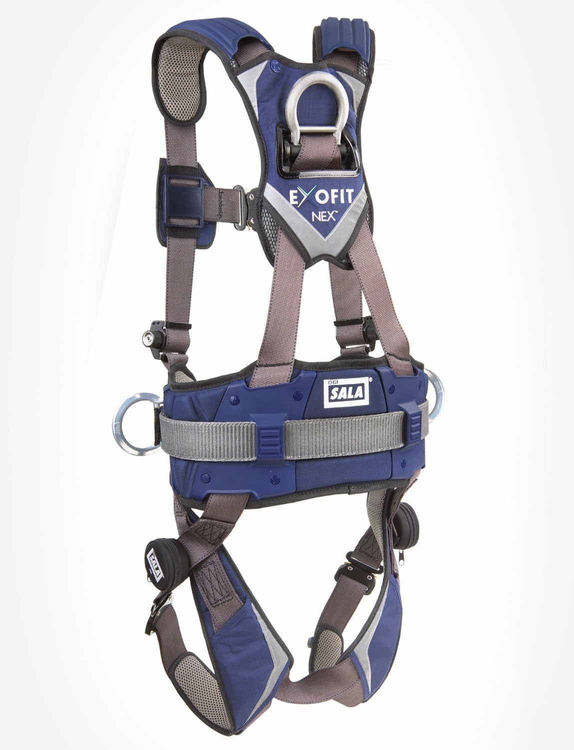 3M DBI-SALA Medium ExoFit NEX ConstructionFull Body Style Harness With Tech-Lite Aluminum Back D-Ring, 1113124, Blue/Gray - Fall Arrest Safety Harnesses - 