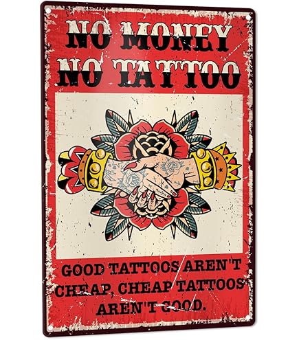 JIUFOTK Targa in metallo vintage con scritta Do Not Tattoos Hurt
