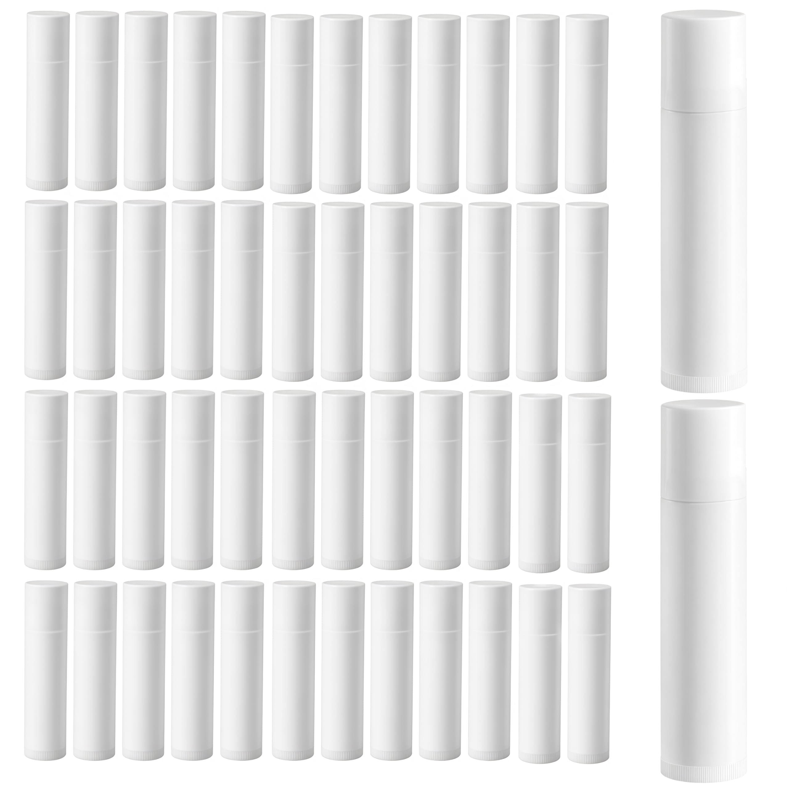 50PCS 5ml White Plastic Lip Balm Tubes Lipstick Tubes Empty Rotatable DIY Lip Gloss Balm Containers Bottles Holder Dispenser for DIY Cosmetic