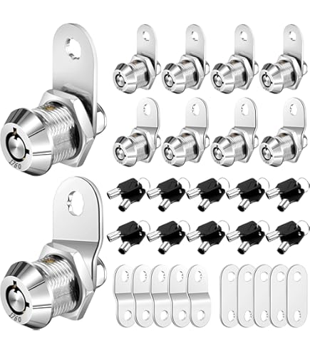 AConnet 12 Pack Cam Locks Keyed Alike with 6 Keys, 1-1/8 Inch