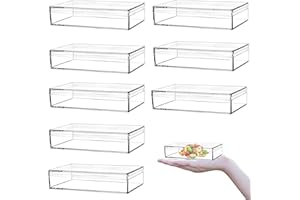 KissYou Clear Acrylic Box Plastic Square Cube 8 Pieces Small Clear Box with Lids Wedding Party Gift Boxes Birthday Storage Container Easter Candy Box 4.3x2.8x1 Inch