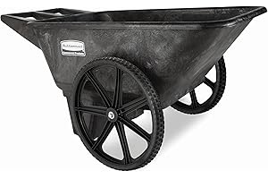 Rubbermaid Commercial Products 8.75 Cubic Foot, All-Weather, Big-Wheel Cart/Yard Cart/Lawn Cart/Wheelbarrow, Yardwork/Landscaping/DIY Projects, Durable/Weather Resistant, Black