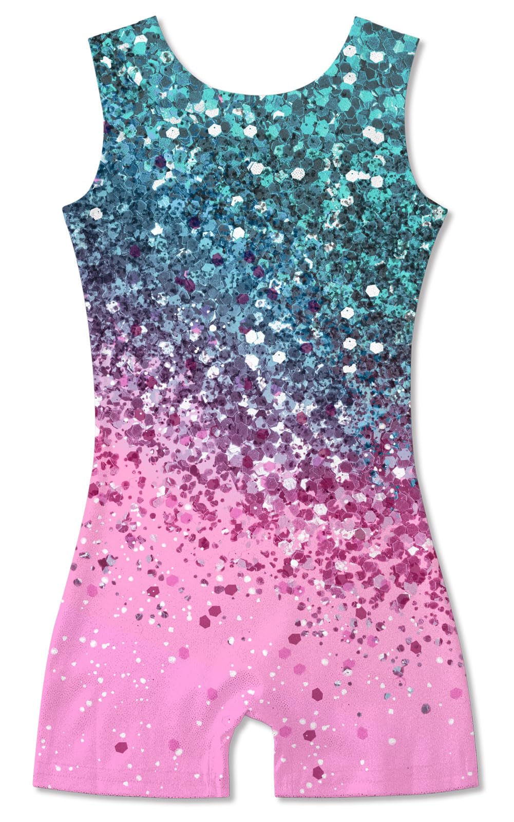 Photo 1 of ***2 pack ****Funnycokid Gymnastics Leotards for Girls Dance Clothes Sparkly Outfits Unitard with Shorts, diamond 02, 7-8 Years