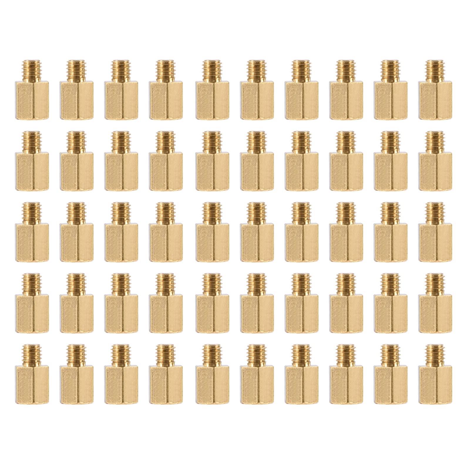 YOKIVE 100 Pcs M3 Standoff Screws, Brass Hex PCB Standoffs, Keep Height Consistent, Great for Motherboard (Gold Tone, 6mm+3mm)
