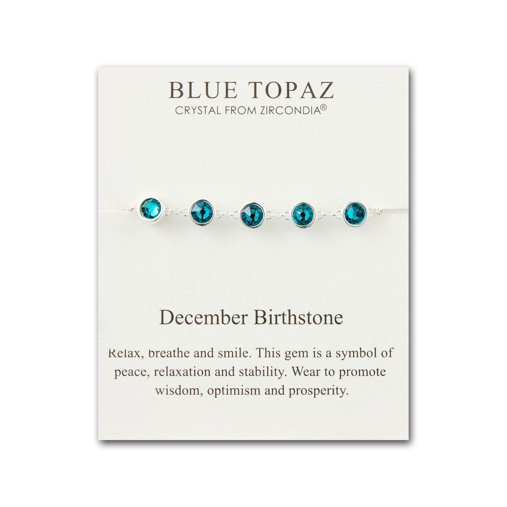Philip Jones December Birthstone Bracelet Created with Blue Topaz Zircondia® Crystals