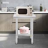 KITGARN Stainless Steel Work Table 24x24x31 Inch Commercial Kitchen Prep NSF view 2