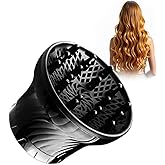 Diffuser Attachment for Hair Dryer Universal, Blow Dryer Nozzle-Specific Hair Diffuser for Curly Hair and Natural Wavy Hair, Suitable for Hair Dryers 1.4in-2.6in (Black)