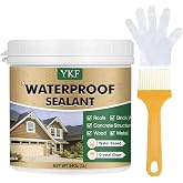 YKF Transparent Waterproof Sealant, Self-Leveling Clear Coating, 34 Fl Oz | Long-Lasting Waterproofing For Cracks, Seams, Roof Joints, Gutters, Walls, And Bathroom Edges; Water-Based Acrylic Formula