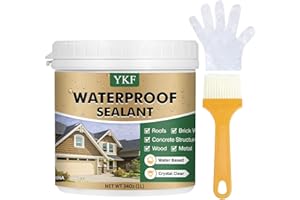 YKF 34oz Clear Transparent Waterproof Sealant, Water-Based Invisible Repairing Leak Agent for Roofs, Walls, Bathroom, Kitchen, Garden, Indoor & Outdoor Waterproof Coating