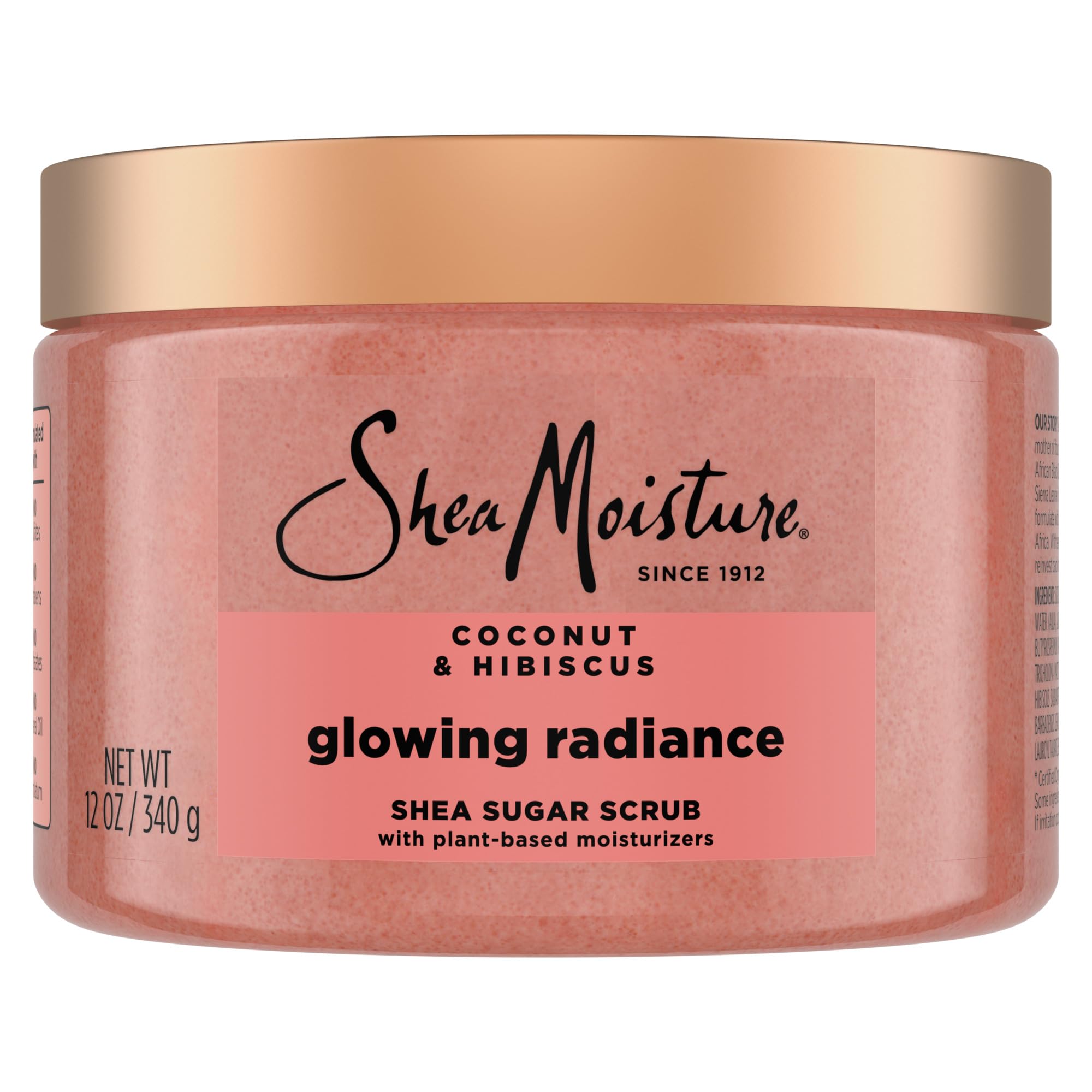 SheaMoisture Shea Sugar Body Scrub For Glowing Radiance Coconut Hibiscus Glowing Radiance Body Scrub With 24h Shea Moisture Nutrients 12 oz