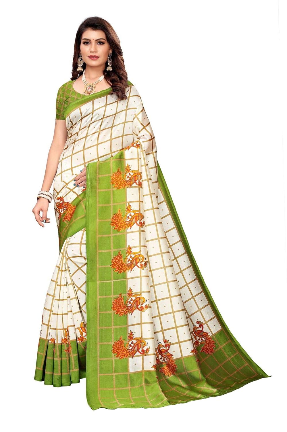 Clothzy Women's Art Silk Saree With Blouse Piece