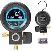 WISSCOOL Digital Gauge HVAC for R134A,R454B,R1234y,R32,R22,R410a | Pressure Recharge Manifold Gauge with LCD 24 Kinds Refrigerants Leak Detection AC Single Test Gauges for AC Charging