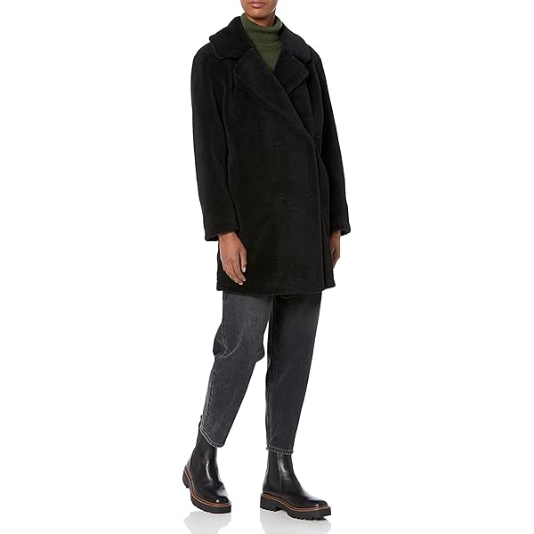 Theory Women's Faux Fur Teddy Peacoat, Light Cocoa, P at