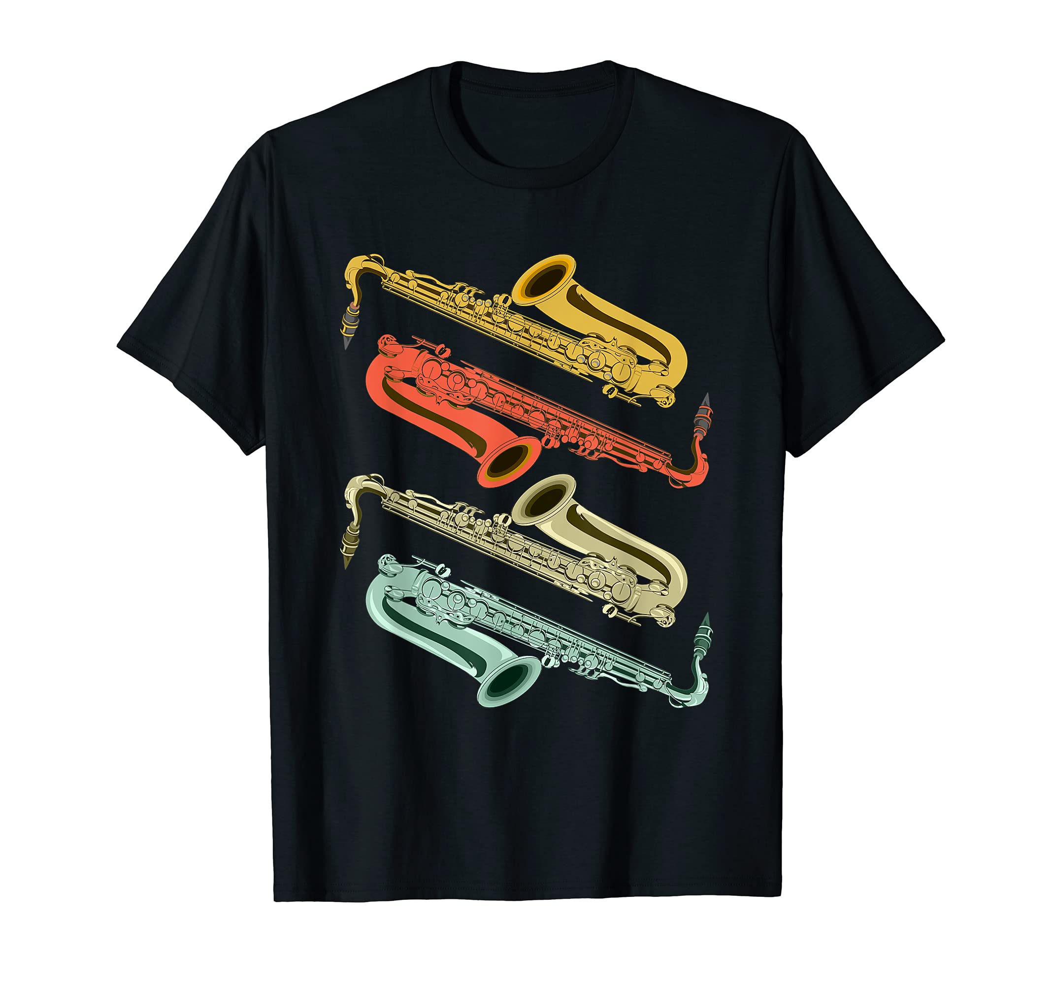 Retro Musical Instrument Saxophonist Jazz Music Saxophone T-Shirt
