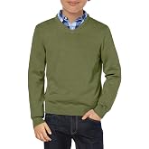 Haloumoning Boys School Uniform Sweater Kids Long Sleeve V Neck Pullover Fall Winter Clothes 5-14 Years