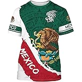 Mexico Shirt Short Sleeves Graphic Funny Tee Mexico Eagle Printed Mexican Crewneck Casual Tops
