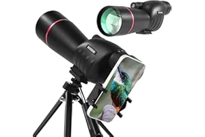 25-75×60 Spotting Scopes, Hunting Spotter Scope for Shooting Targets, Telescopes-Waterproof Scope with BAK4 Prism Tripod Phon