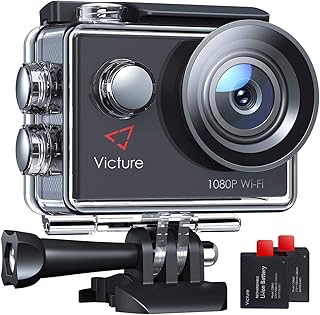 Victure AC420 Action Cam 14MP WI-Fi Full HD 1080P wasserdichte Sport Action Kamera 30M Unterwasserkamera mit 2 Zoll LCD-Bildschirm 170 Weitwinkel-Objektiv 2 Akkus und Montage-Zubehör-Kits