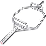 Synergee 20kg and 25kg Chrome or Black Olympic Hex Barbell Trap Bar with Flat or Raised Handles for Squats, Deadlifts, Shrugs