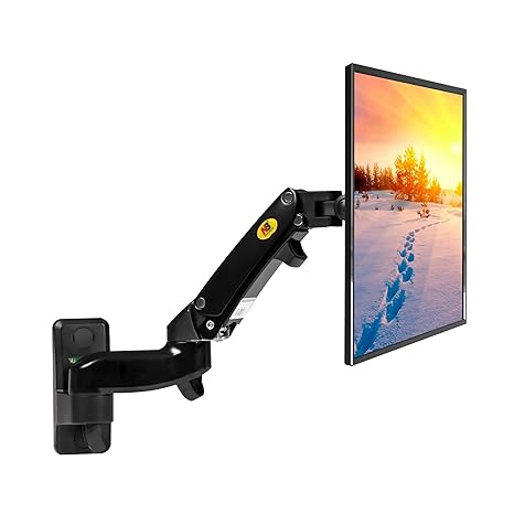 F150-B TV / Monitor Wandhalterung fuer 17' - 27' Bildschirm Monitor Hoehe verstellbar schwenkbar neigbar mit Gasdruckfedergel