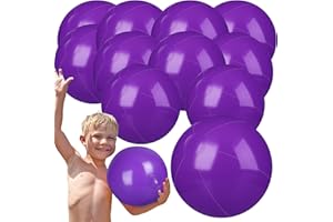 Raiten 12 Pcs Beach Ball Inflatable Beach Balls Large Inflatable Ball Floating Ball for Swimming Pool Party Favors Outdoor Activities Summer Birthday Party Supplies (Purple,12 Inch)