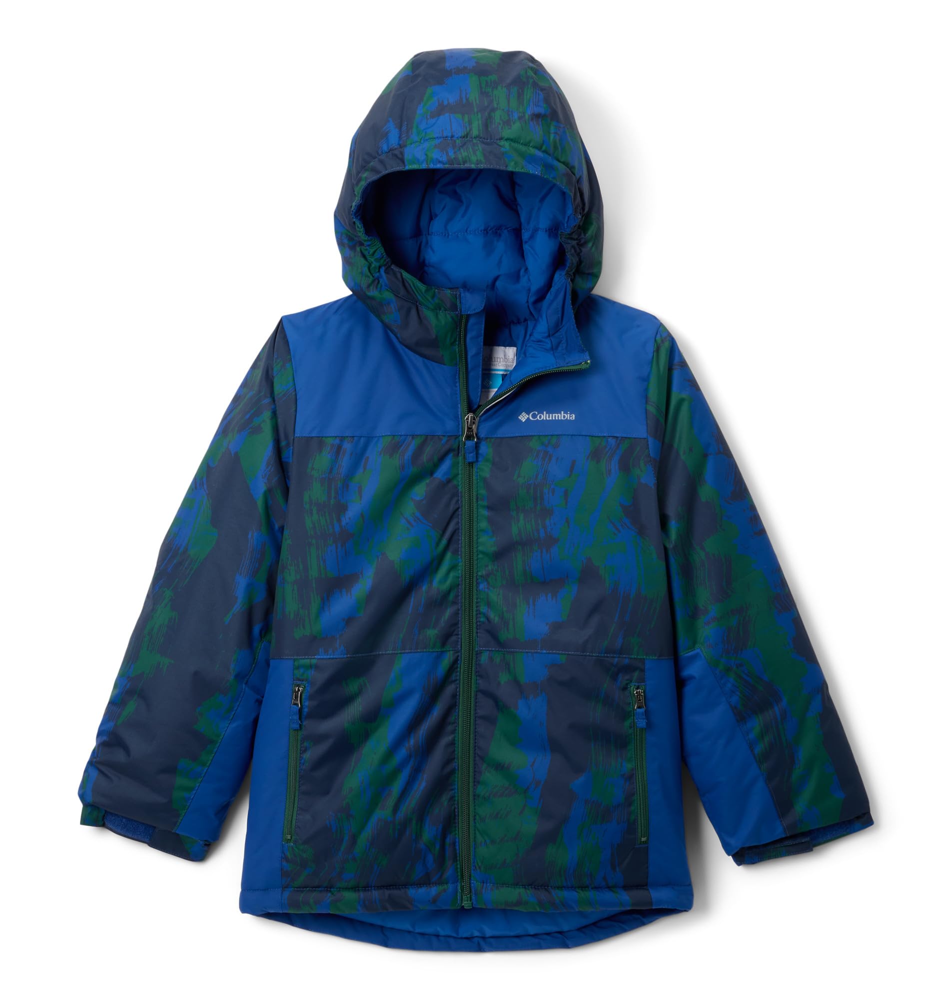 Columbia Youth Lightning Lift IV Printed Jacket, Mountain Blue Tracks/Mountain Blue, XX-Small