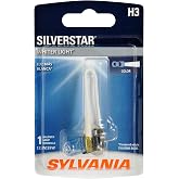SYLVANIA H3 SilverStar Halogen Fog &amp; Headlight Bulb, 1 Bulb | High-Performance Headlight and Fog Light with a Brighter, Whiter Light for Improved Contrast and Visibility