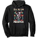 Dia De Los Meowtos Cat Sugar Skull Dia de los Muertos Design Pullover Hoodie
