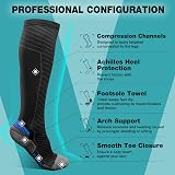 SONORAN 20-30 mmHg Compression Socks for Men Women L/XL Black Blue view 3