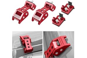 STANVEE Aluminum Hood Latches, Hood Catch Kit Compatible with Jeep Wrangler JK JKU 2007-2018 & Jeep Wrangler JL JLU Gladiator JT 2007-2021, No Drilling Required (red)