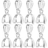 OHINGLT 925 Sterling Silver Pinch Bails for Jewelry Making – Pendant Clasp Connectors, Necklace Clip Bail, Jewelry Clasps for Necklaces & Bracelets