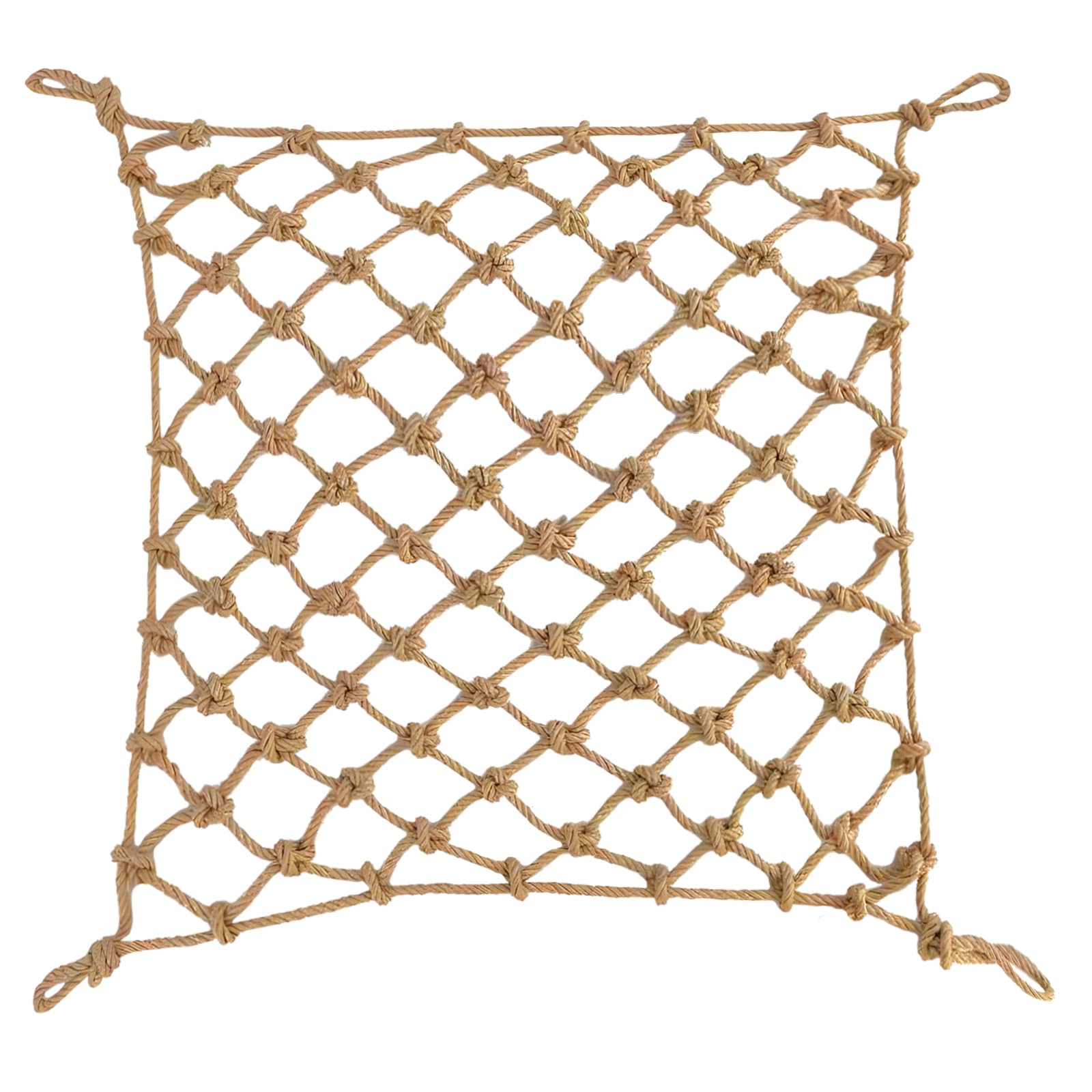 Heavy Duty Jute Rope Tear-resistant Sisal Rope Mesh Twine Netting Wall Children Pets Container Protection Net Safety Netting For Balcony Stairs Scenic Railings Garden Bar Decoration 1x5m