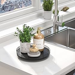 10" Oak Wood Lazy Susan Turntable Organizer, Lazy