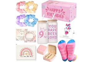 LYASIL 11-in-1 Birthday Gifts for 9 Year Old Girl, Unique 9 Year Old Girl Birthday Gifts Set with Cup, Jewelry, Hair Accessories & Decorations, Cool Gifts for 9 Year Old Girls