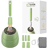 Electric Makeup Brush Cleaner Machine -15000RPM Fast Deep Cleaning and Dry Make Up Brushes Efficient Cleaning with Storage Cas, Portable Spinning Washer, Gift for Women-Green
