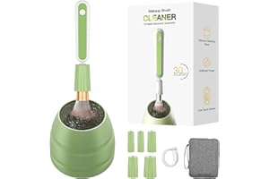 DITEFUN Electric Makeup Brush Cleaner Machine -15000RPM Fast Deep Cleaning and Dry Make Up Brushes Efficient Cleaning with Storage Cas, Portable Spinning Washer, Gift for Women-Green