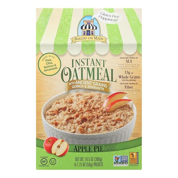 BAKERY ON MAIN APPLE PIE FLAVOR INSTANT OATMEAL, 10.5 OUNCE – 6 PER CASE.