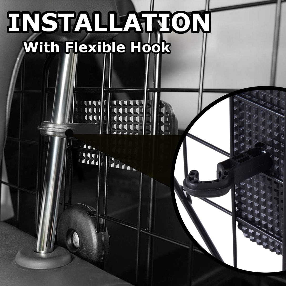 VaygWay Dog Car Pet Barrier – Adjustable Pet Gate Dog Fence – Vehicle Separation Dog Pet Barrier - Universal SUV Car Vehicle Fit: Automotive