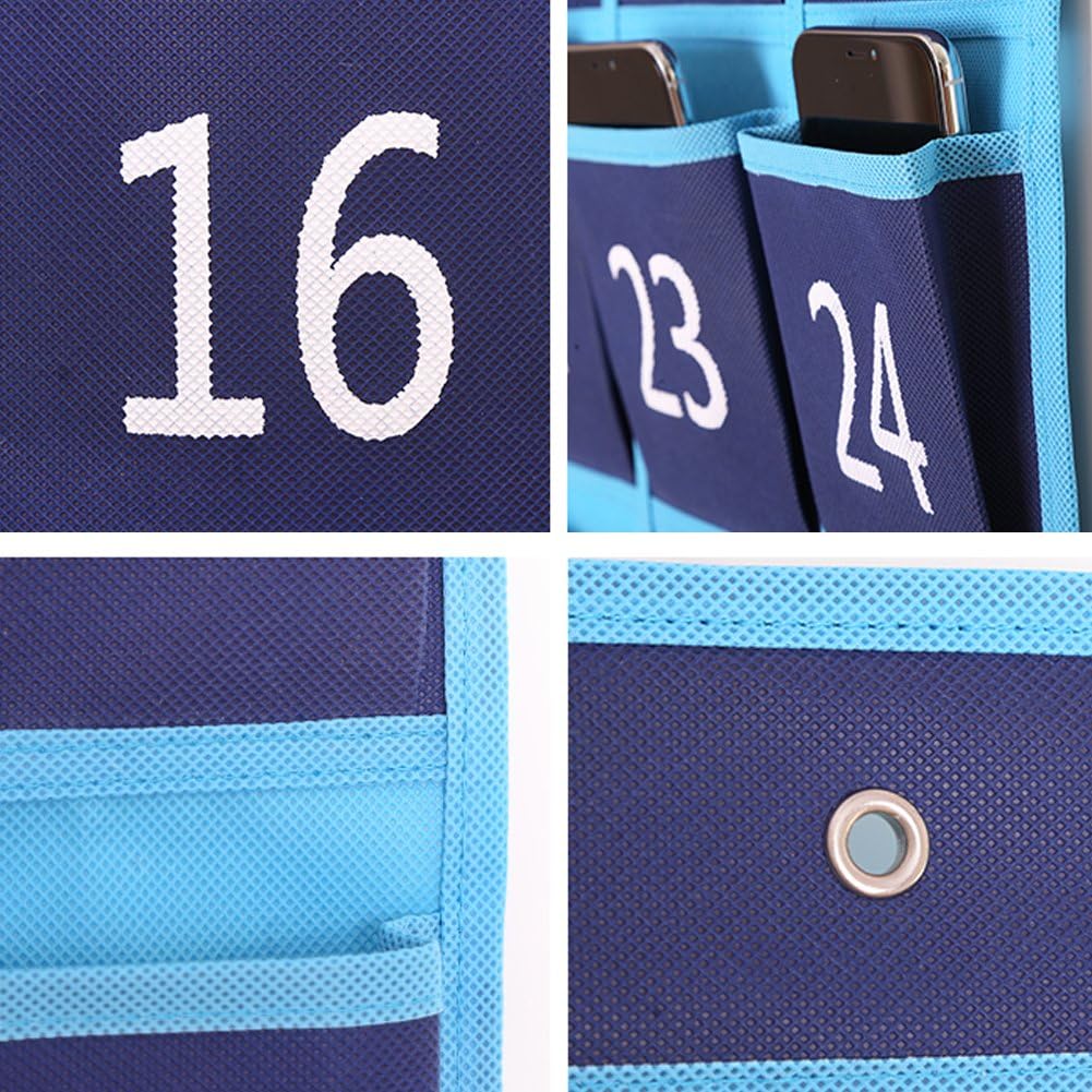 Zmmyr 12 Pockets Pocket Chart Teaching Materials Numbered Classroom Pocket Charts for Cell Phones Holder with Design Slogan Column : Office Products