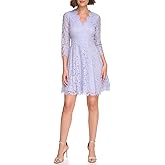 Eliza J Womens 3/4 Sleeve V-Neck Short Dress