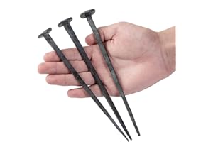 TRASEXTRA 3 Pcs Hand Forged Nails,Jesus Cross,Wrought Iron Decorative Nails,Iron Nails,Jesus Crucifixion Flat Head Nail,Original State, With Rust And Forged Oxide Layer,Natural Grey Iron Finish(3)