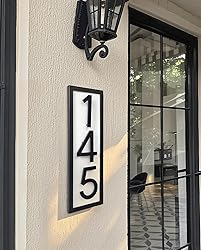 6 Inch Self-adhesive House Numbers, Modern Floating