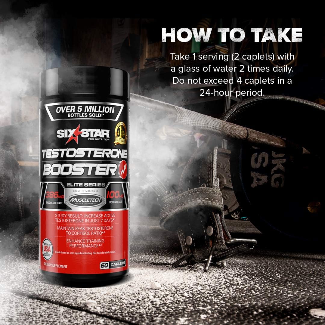 Testosterone Booster for Men | Six Star Pro Nutrition | Test Booster For Men | Extreme Strength + Enhances Training Performance + Scientifically Researched | Test Boost Supplement, 60 Pills: Health & Personal Care