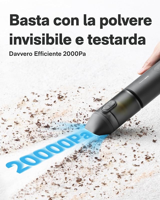 Aspirapolvere Auto Portatile, 20kPa Aspirabriciole Senza Fili Potente