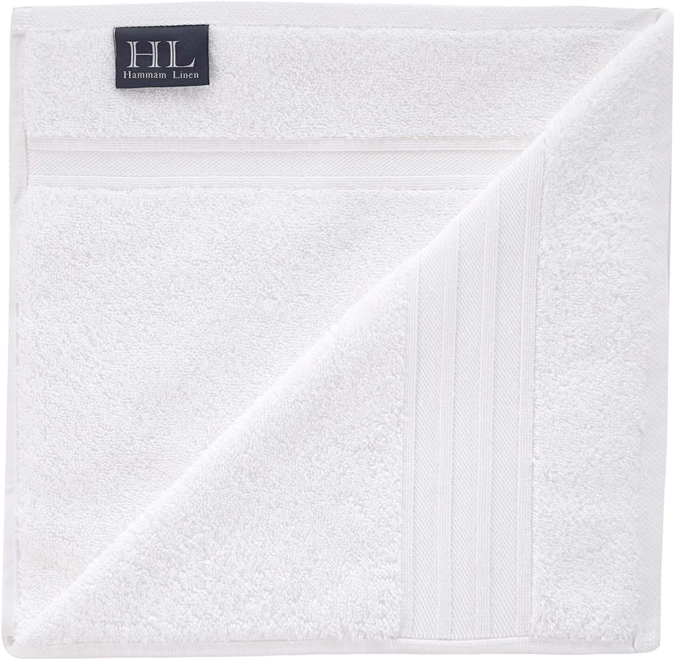 Hammam Linen 100% Cotton 6 Piece Towel Set, White Super Soft, Fluffy, and Absorbent, Premium Quality Perfect for Daily Use (2 x Bath Towels, 2 x Hand Towels, 2 x Washcloths): Home & Kitchen