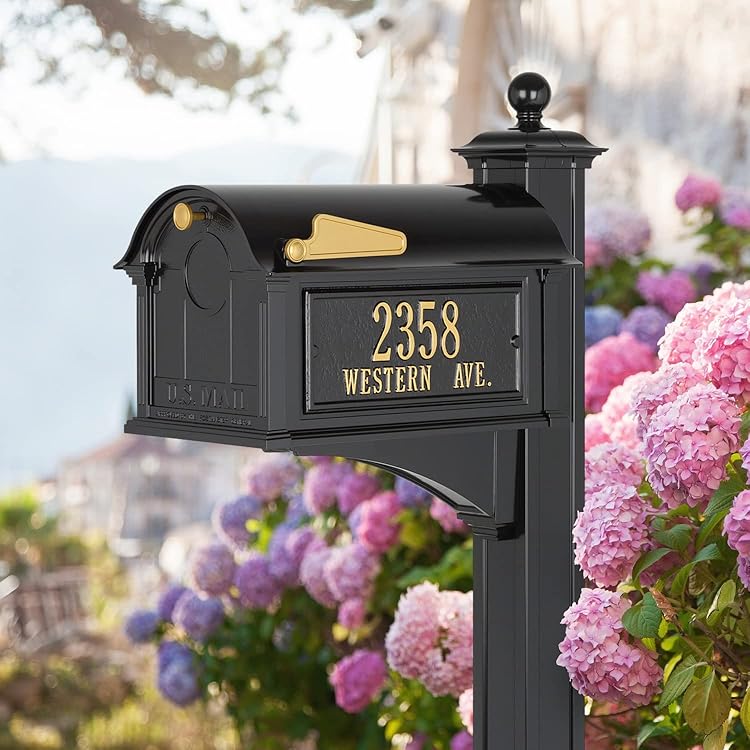 Gaines - Fleur de Lis Keystone Series Custom Mailbox Set (White