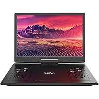 15.7" Portable DVD Player with 14.1" Large HD Swivel Screen for Car and Kids, Built-in 6 Hrs Rechargeable Battery, Dual Stere