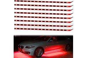 XTAUTO XT AUTO 8pcs 12V Super Bright 30cm 15 LED Flexible Waterproof LED Strip Light for Car Interior & Exterior Decoration DRL Day Running Light Or Boat Bus Garden